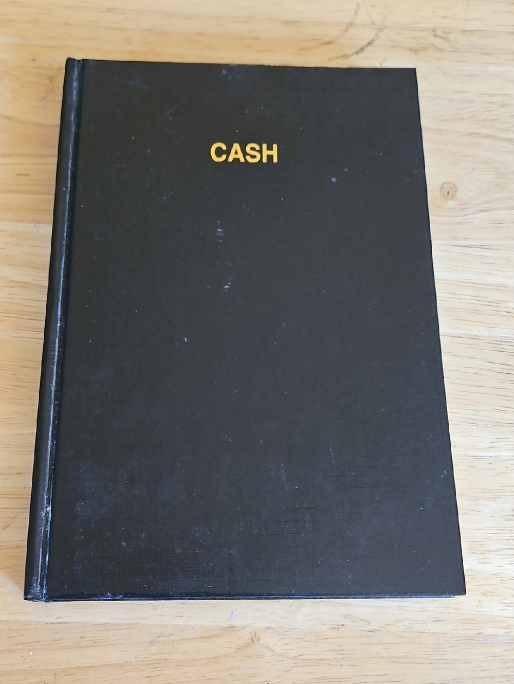 BOOK - Black 'CASH' Hardcover Journal with Gold Text - NEW